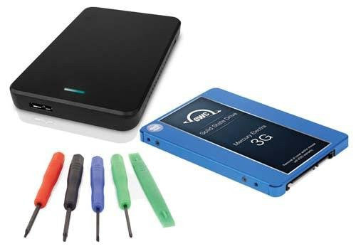OWC Mercury Electra 3G SSD upgrade kit to change main HDD to SSD on select MacBook Pro, MacBook and Mac mini 2006-2010 OWC Mercury Electra 3G SSD upgrade kit to change main HDD to SSD on select MacBook Pro, MacBook and Mac mini 2006-2010